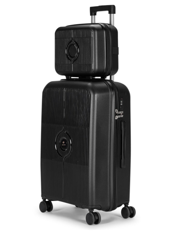 LIMRA Travel Bags 4-Piece Hard Shell Luggage Set Durable Polypropylene Suitcases with Spinner Wheels Dark Black - Image 2
